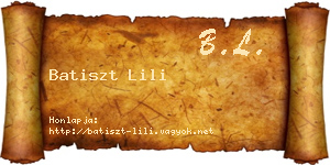 Batiszt Lili névjegykártya